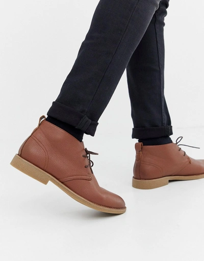 Shop New Look Faux Leather Desert Boots In Tan