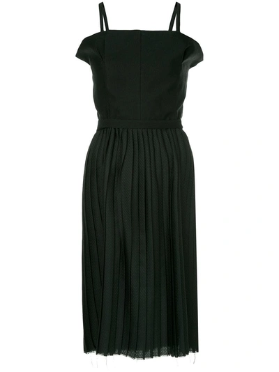 Shop Bassike Pleated Belted Dress - Black