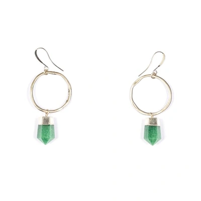 Shop Tiana Jewel Livia Green Quartz Hoop Earrings
