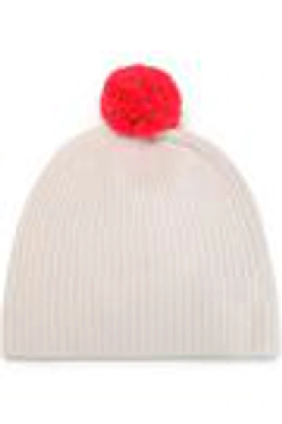 Shop Duffy Pompom-embellished Ribbed Cashmere Beanie In Baby Pink