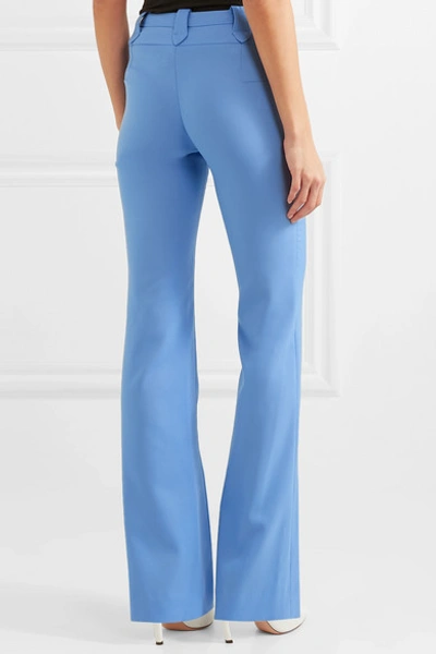 Shop Altuzarra Serge Wool-blend Piqué Bootcut Pants In Blue