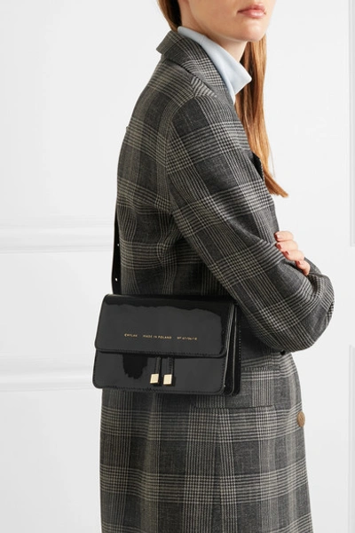 Shop Chylak Mini Patent-leather Belt Bag In Black