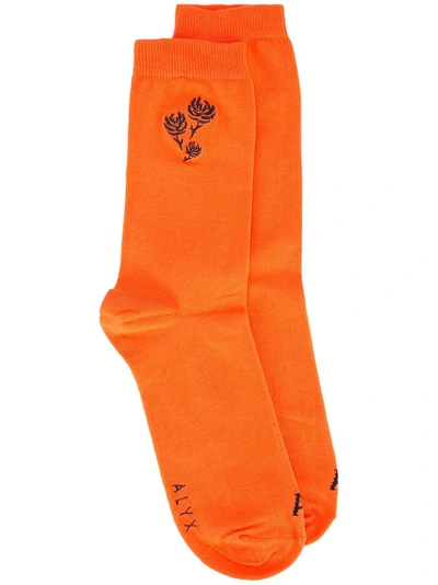 Shop Alyx 1017  9sm Embroidered Socks - Orange