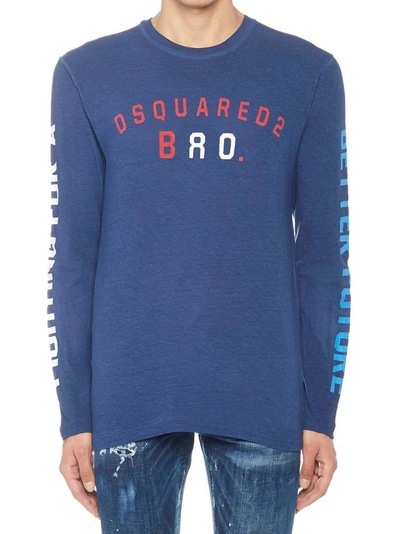 Shop Dsquared2 Crew Neck Sweatshirt In Blue