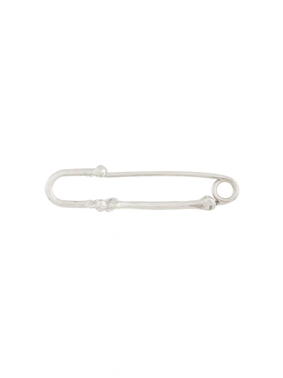 Shop Takahiromiyashita The Soloist Safety Pin Brooch In Silver