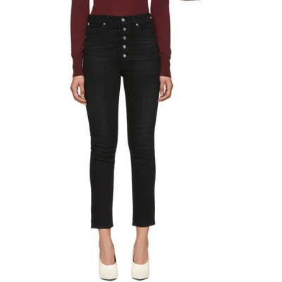 Shop Citizens Of Humanity Black Olivia High-rise Exposed Fly Jeans In Licorice