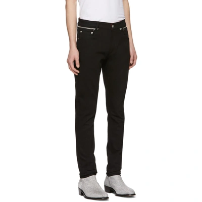 Shop Alexander Mcqueen Black Zip Jeans In 1000 Black