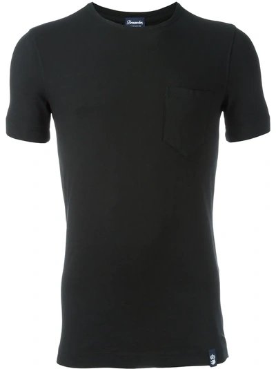 Drumohr Chest Pocket T-shirt - Black In Black