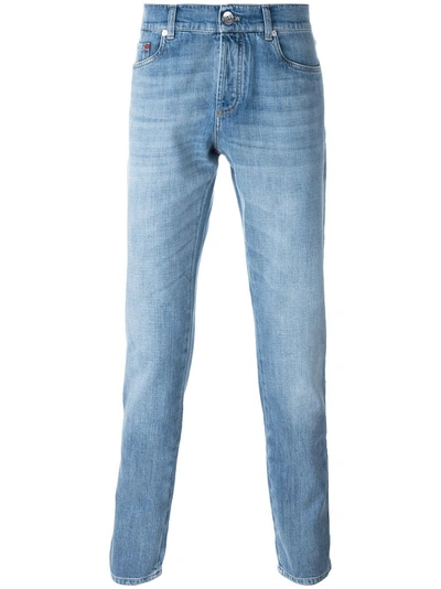 Shop Brunello Cucinelli Stonewashed Regular Jeans - Blue