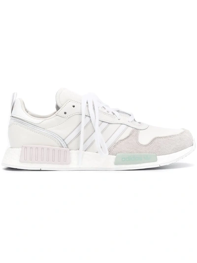 Adidas Originals White Never Made Rising Star R1 Leather And Suede Sneakers  | ModeSens