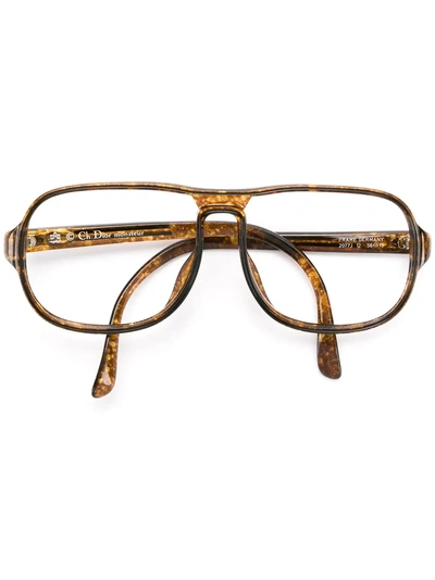 Shop Dior Christian  Vintage Turtle Aviator Frames - Brown