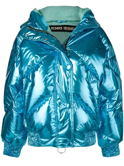 Shop Ienki Ienki Metallic Puffer Jacket - Blue