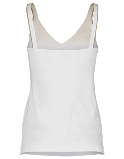 Shop Brunello Cucinelli Molded Cup Monili Strap Tank Top In White