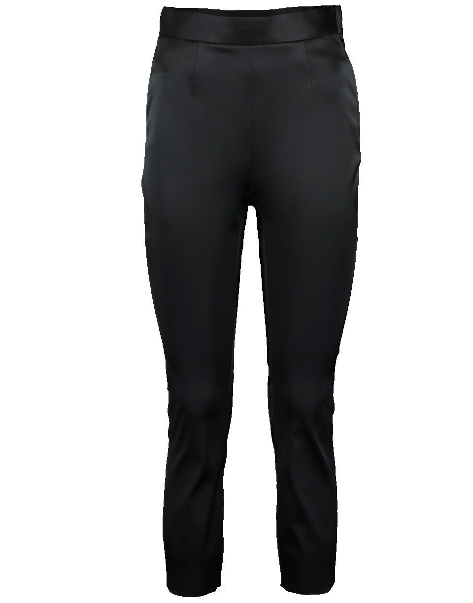 black satin capri pants