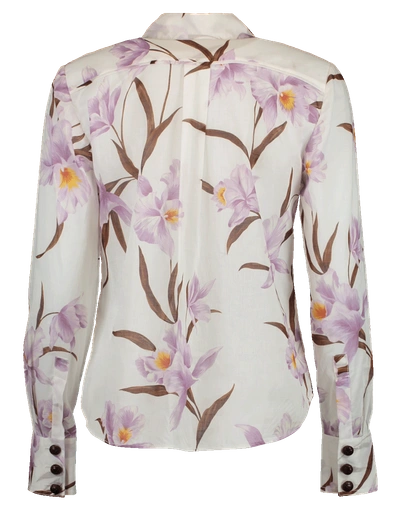Shop Zimmermann Corsage Orchid Print Shirt In Ivry-lil