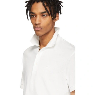 Shop Burberry White Core Polo In 106226 Whit