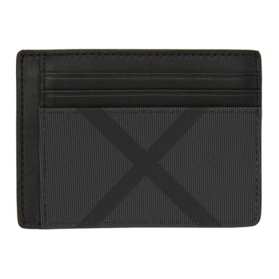 Shop Burberry Grey London Check Bernie Card Holder In A1008 Charc