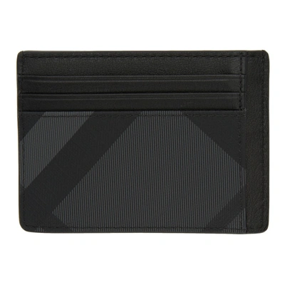 Shop Burberry Grey London Check Bernie Card Holder In A1008 Charc