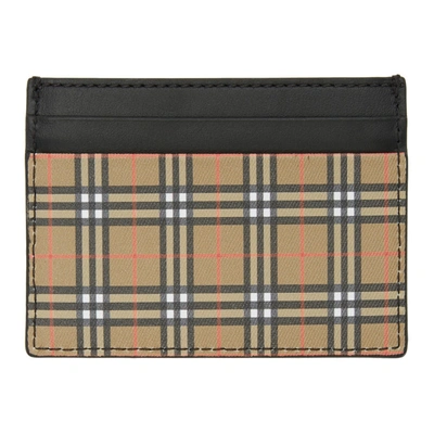 Shop Burberry Beige Vintage Check Sandon Card Case In 70450 Antiq