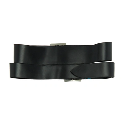 Shop Ann Demeulemeester Black Elbamatt Double Corset Belt In 099 Black