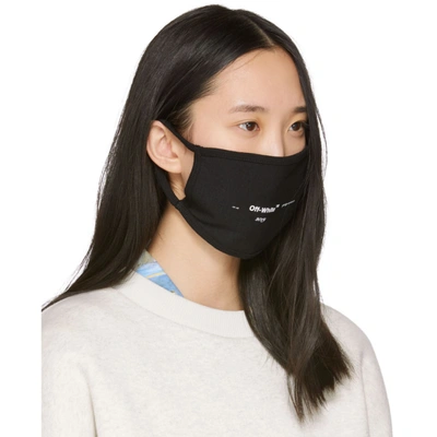 Shop Off-white Black Logo Mask In Black/white