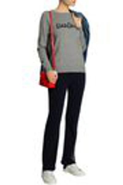 Shop Chinti & Parker Chinti And Parker Woman Intarsia Wool And Cashmere-blend Sweater Gray