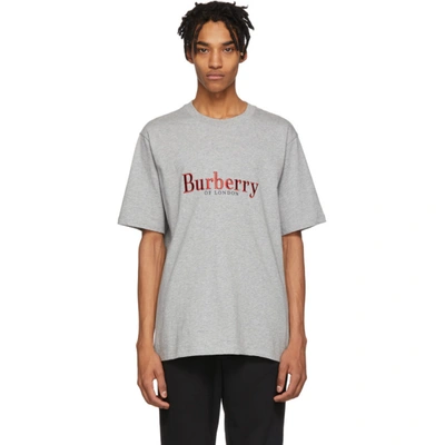 Shop Burberry Grey Vintage Logo Lopori T-shirt In Abtotplgrym