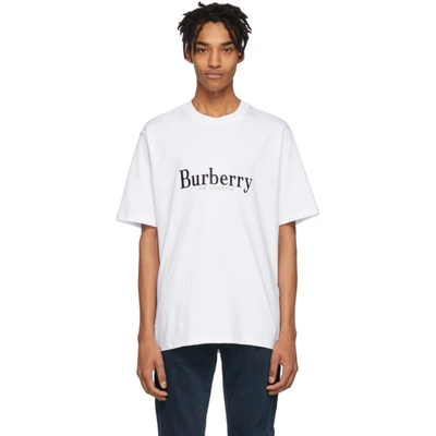 BURBERRY 白色 LOPORI 复古徽标 T 恤