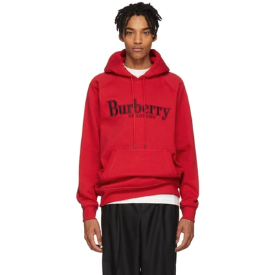 Burberry Red Clarke Hoodie In Abright Red ModeSens
