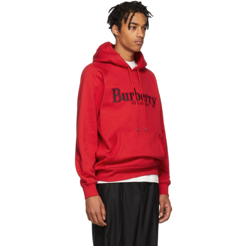 Burberry Red Clarke Hoodie In Abright Red ModeSens