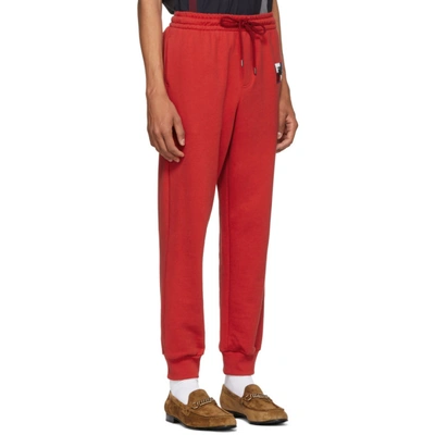 Shop Burberry Red Chequer Ekd Munley Track Pants In Abngpmred