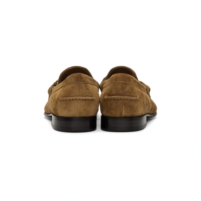 Shop Burberry Brown Suede Solway Loafers