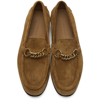 Shop Burberry Brown Suede Solway Loafers