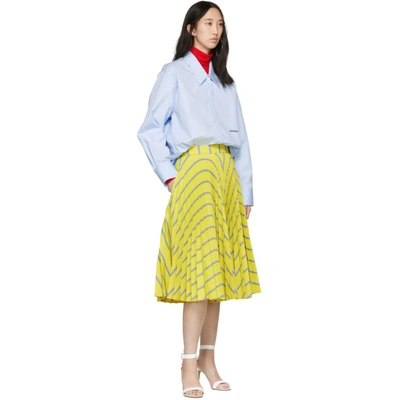 Shop Calvin Klein 205w39nyc Yellow Soleil Pleated Skirt In 763 Citron