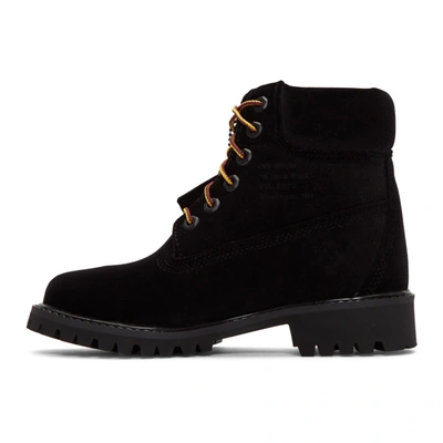 Shop Off-white Black Timberland Edition Velvet Boots