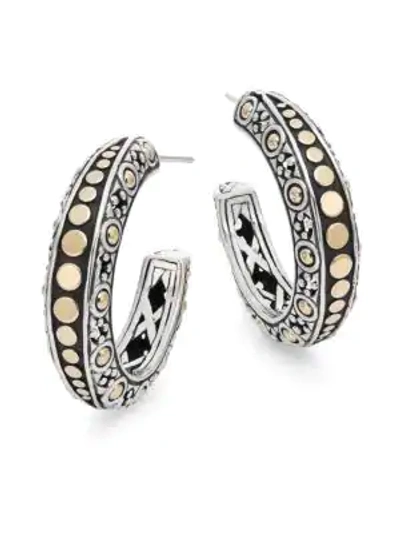 Shop John Hardy Women's Dot 18k Yellow Gold & Sterling Silver Gypsy Hoop Earrings