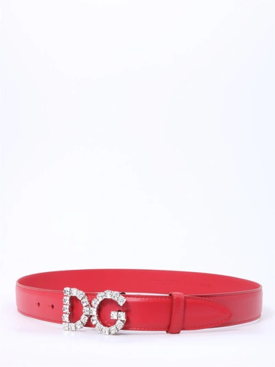 Shop Dolce & Gabbana Dg Belt In Red