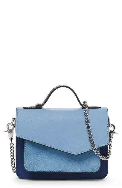 Shop Botkier Mini Cobble Hill Calfskin Leather Crossbody Bag - Blue In Sky Haircalf