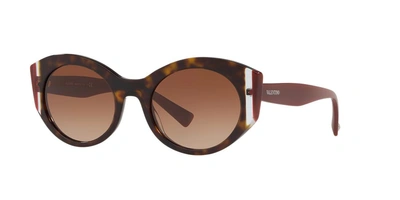 Shop Valentino Woman Sunglasses Va4039 In Gradient Brown