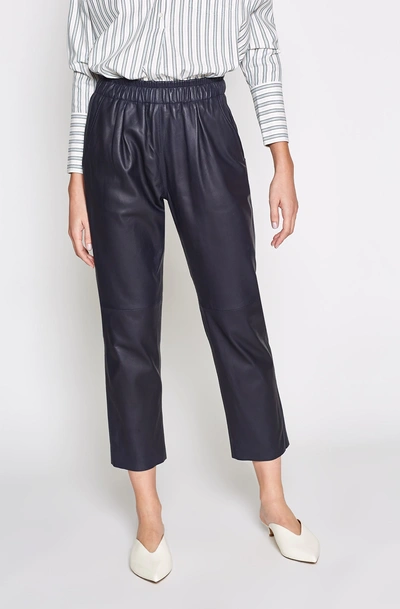 Joie Araona Cropped Leather Pants In Midnight ModeSens