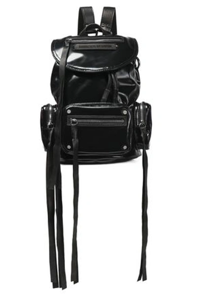 Shop Mcq By Alexander Mcqueen Faux Leather-trimmed Vinyl Backpack In Black