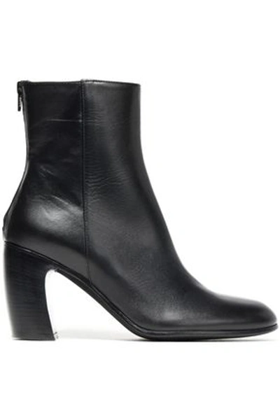 Shop Ann Demeulemeester Woman Leather Ankle Boots Black