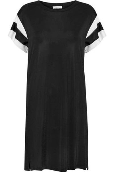 Shop Rag & Bone Penny Striped Stretch-knit Mini Dress In Black