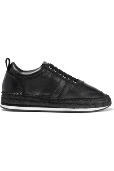 Shop Mcq By Alexander Mcqueen Mcq Alexander Mcqueen Woman Leather Espadrille Sneakers Black