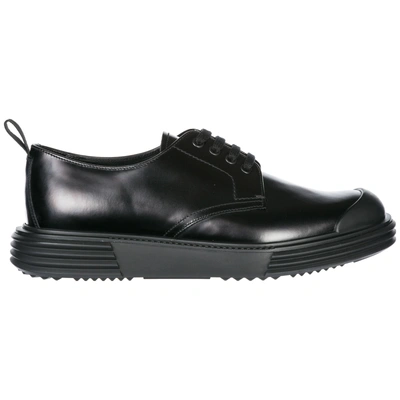 Shop Prada Men's Classic Leather Lace Up Laced Formal Shoes Derby In Black