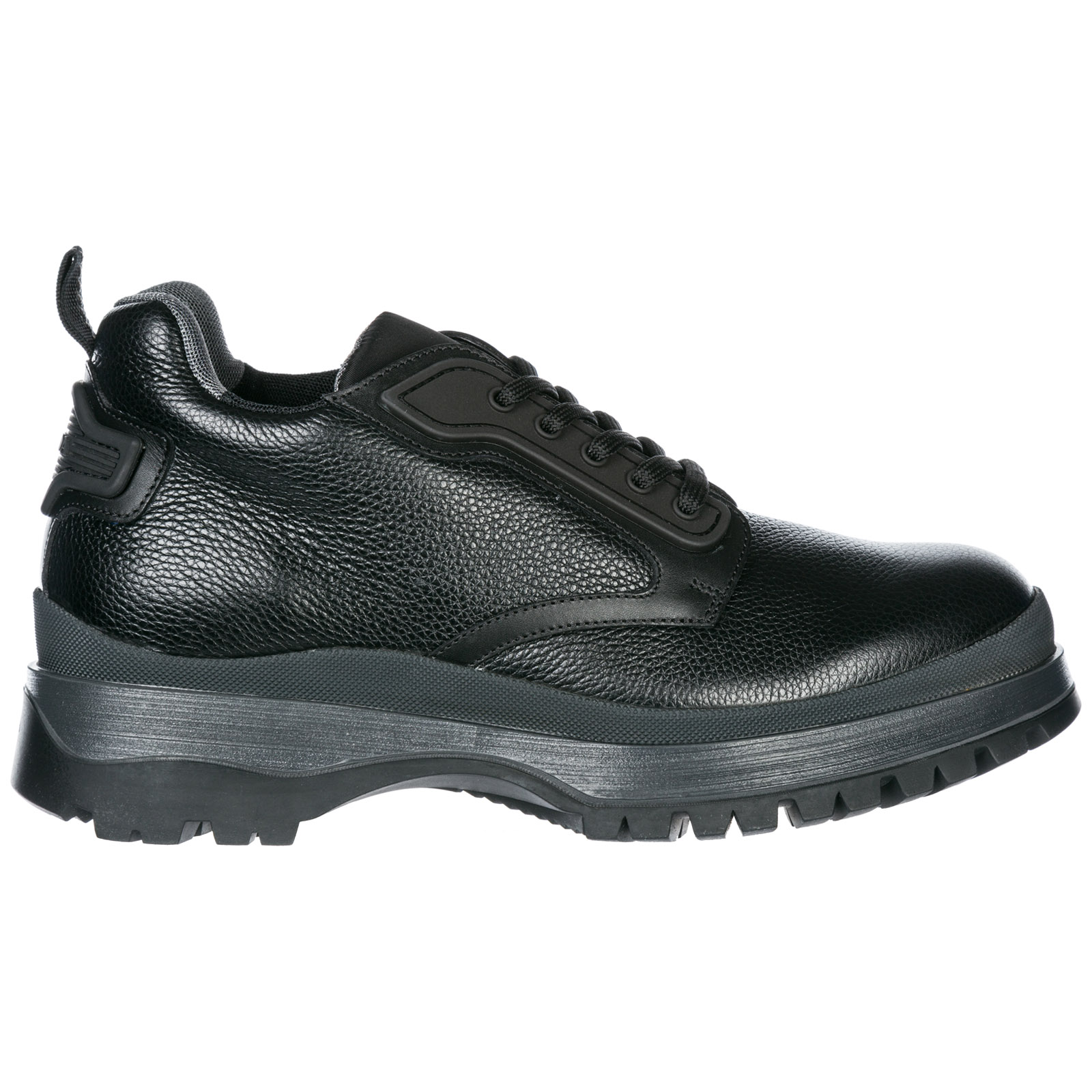 mens black leather trainer shoes