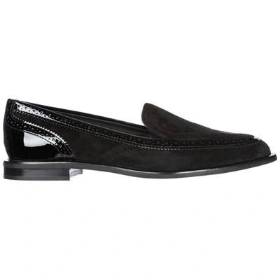 Shop Tod's Women's Suede Loafers Moccasins In Black