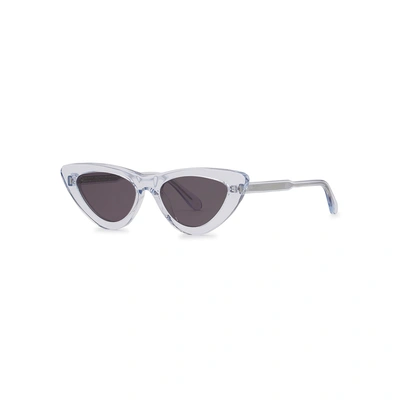 Shop Chimi 006 Transparent Blue Cat-eye Sunglasses In Crystal