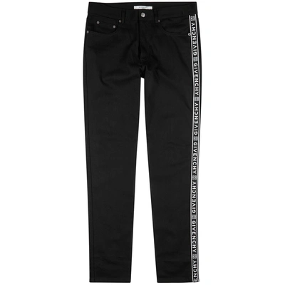 Shop Givenchy Logo-jacquard Slim-leg Jeans