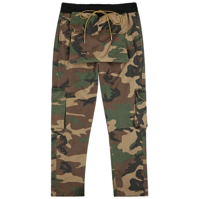 Shop Rhude Kangaroo Camouflage Cargo Trousers In Green